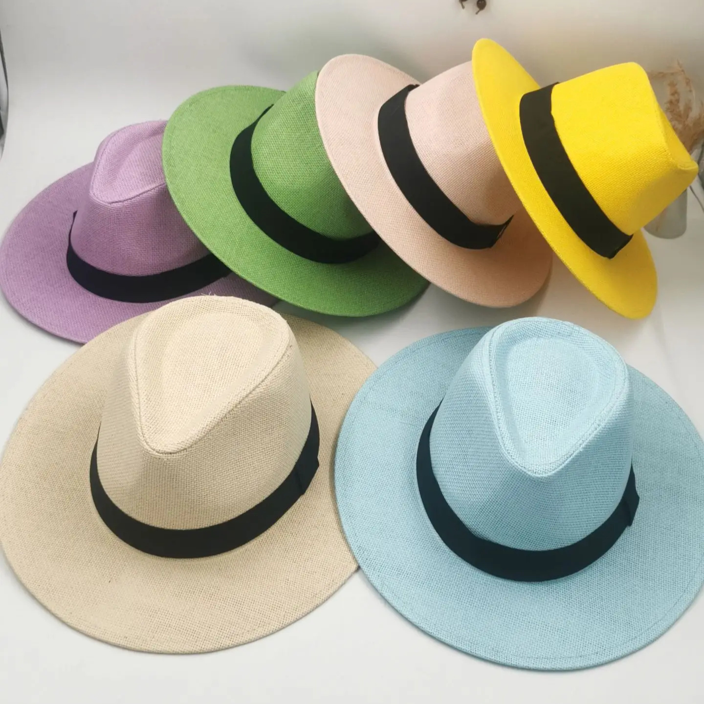 Hot Sale New Style Summer Outdoor Casual Sunscreen Panama Wide Brim Straw Hats