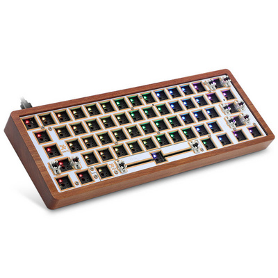 New wooden casekit GK61 SK61 61 keys keyboard 60 percent mini RGB backlit mechanical game keyboard teclado