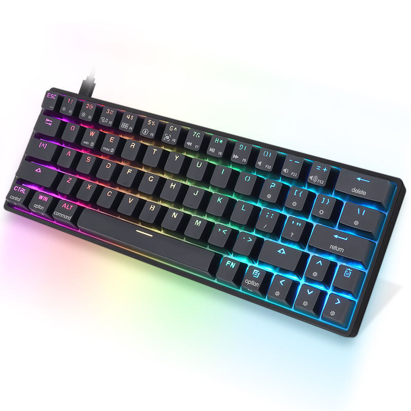 Hot AK63 GK63 gaming mechanical keyboard 60 gateron optical switches plastic case keyboard mini teclado