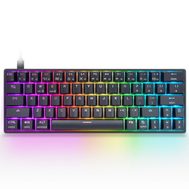 Hot AK63 GK63 gaming mechanical keyboard 60 gateron optical switches plastic case keyboard mini teclado