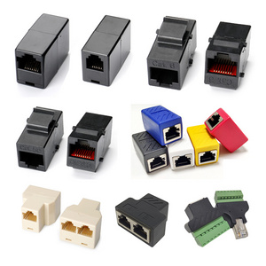 8P8C cat5e cat6 network connector rj45 splitter plug cat5 cat6 rj45 keystone coupler jack rj45 adapter connector