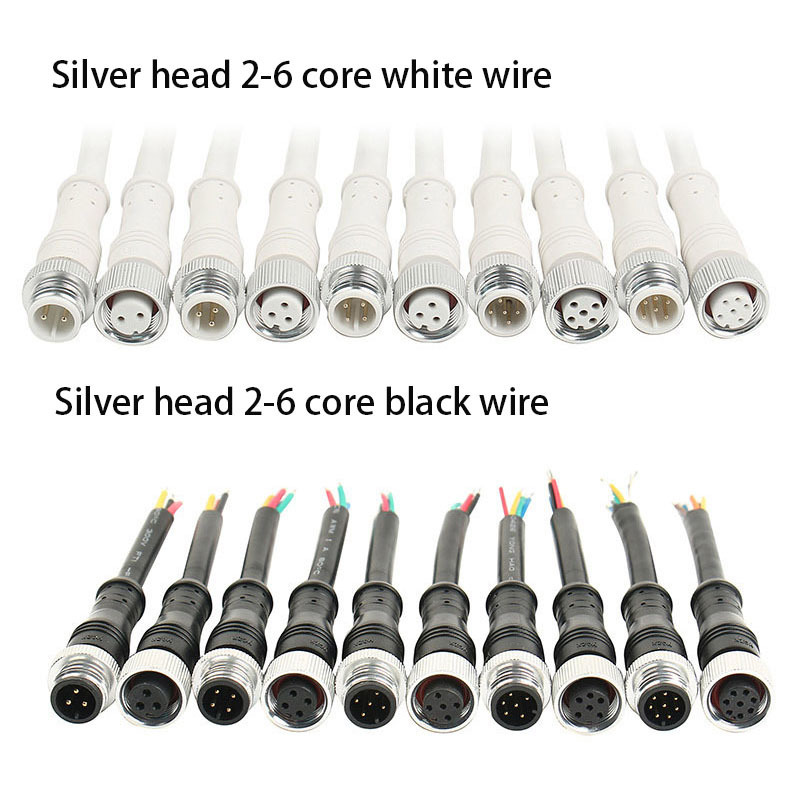 IP65 Male to Female M12 waterproof extension cable m12 connector 4pin waterproof cable connector 2pin M12 Cable sensor connector