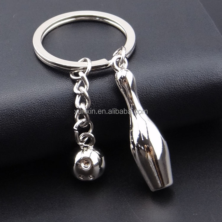 3D tennis Sports ball keychain bowlling golf badminton key ring club promotion gift football shoes keychain