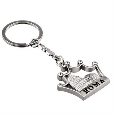 Roman Colosseum Pendant Keychain Trendy Alloy Metal Keyring Jewelry Crown Shape Key Chain Souvenirs Gifts For Friends