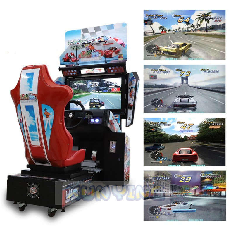 32 Inch Screen  Coin Operated Driving Motor Outrun Arcade Machine Arcade Driving Video Game Machine