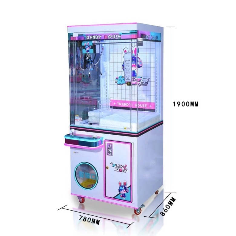 Coin Operated Child Crazy Toy Crane Claw Vending Gift Game Machine