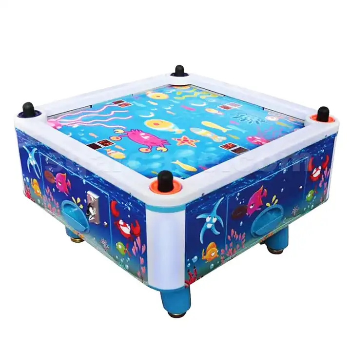 4 Player Coin Operated Curved Tournament Choice Air Hockey Table with Electronic Scorer Hockey Game Machine