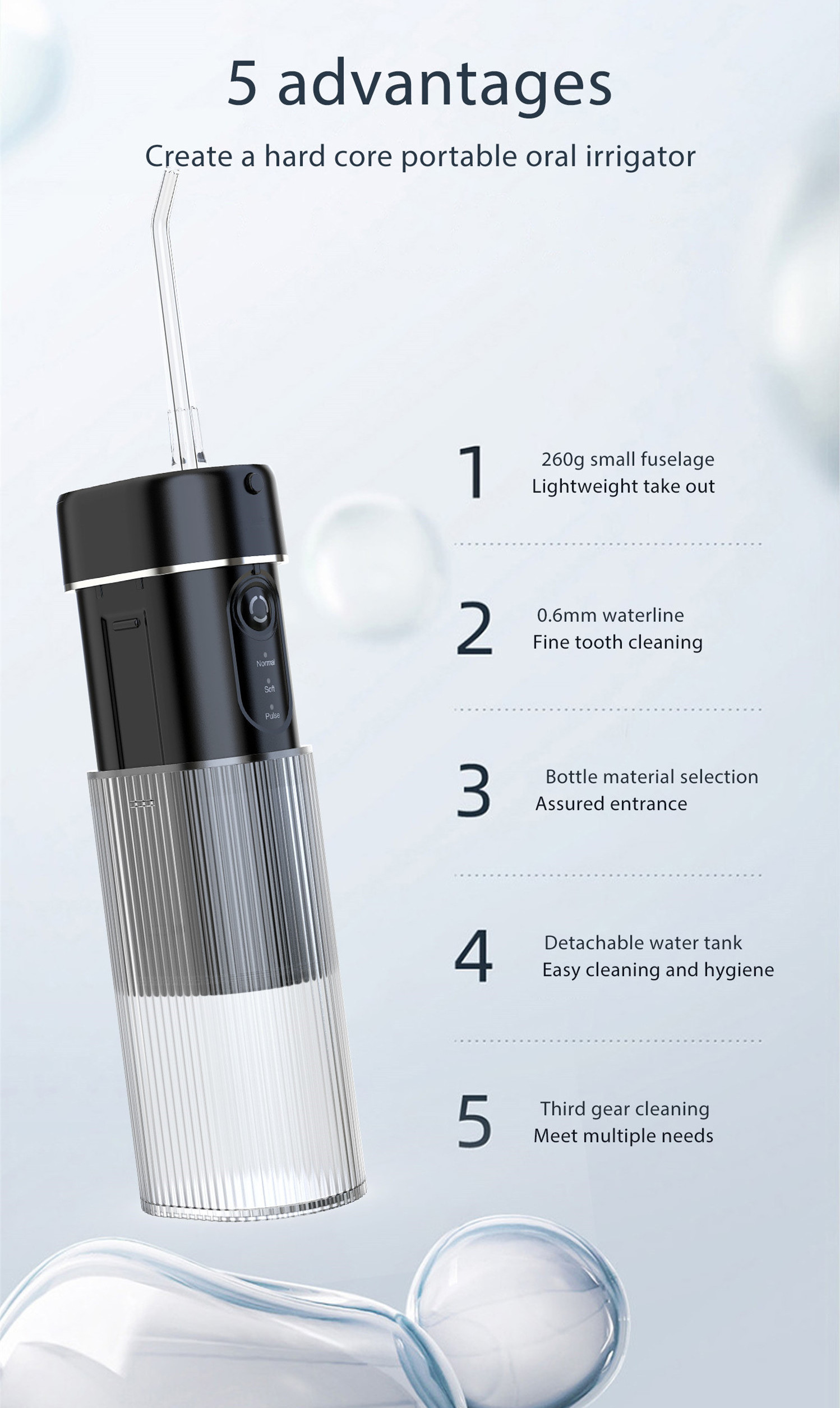 Waterproof Removable Mini Cordless Portable Teeth Whitening Dental irrigators Electric Water Flosser