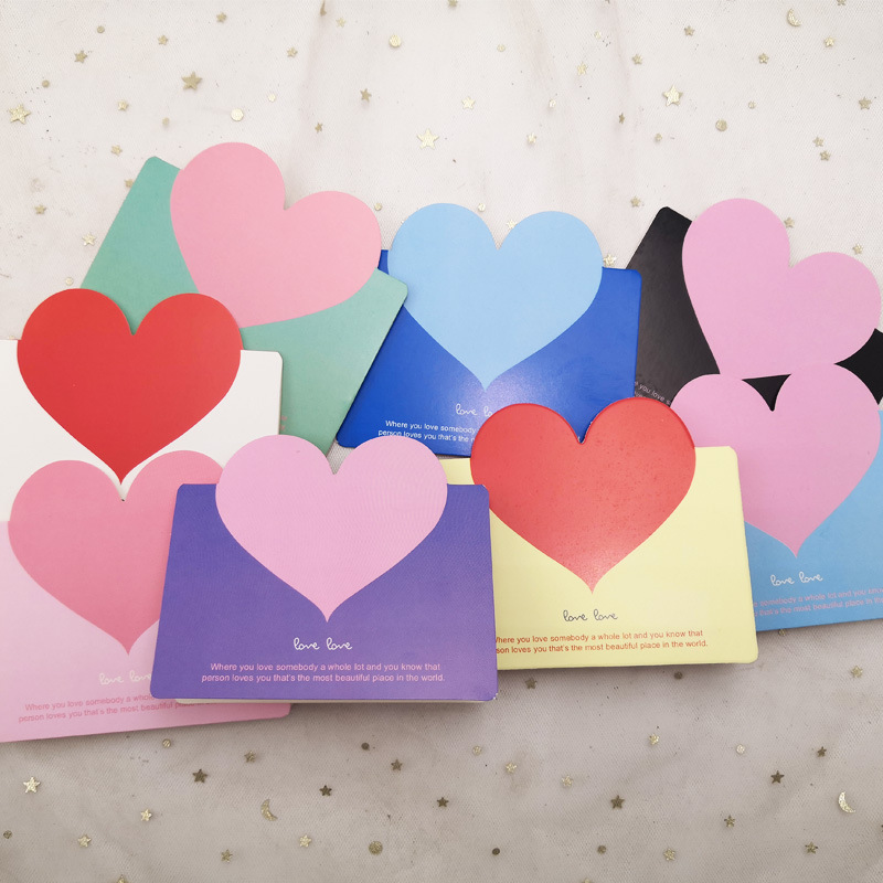 Love  wholesale stock thank you paper cake accessories greeting invitation custom bulk cheap heart shape happy birthday cards