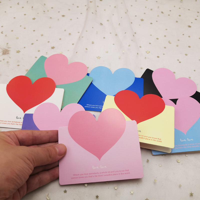 Love  wholesale stock thank you paper cake accessories greeting invitation custom bulk cheap heart shape happy birthday cards