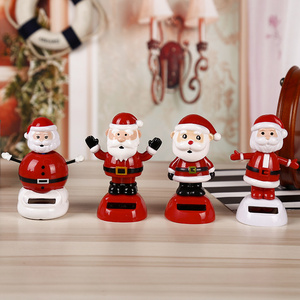 Christmas santa claus snowman solar bobblehead for car dashboard toy desk festival gift home decoration interior accessories