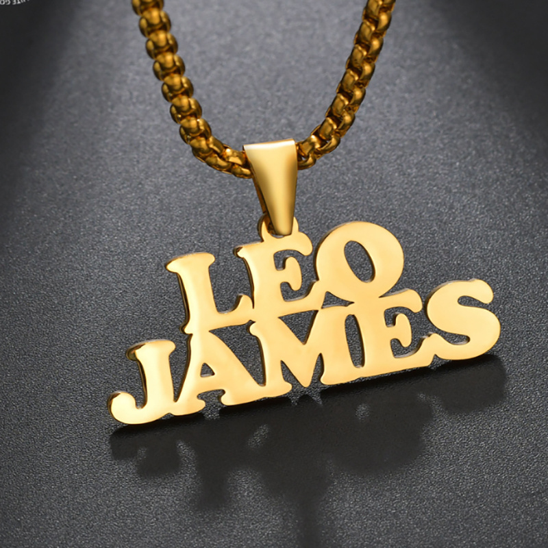 Trendy Jewelry 18K PVD Gold Plated Custom  Layers Stainless Steel Name Necklace Design Jewelry Name Plate Necklace Personalized