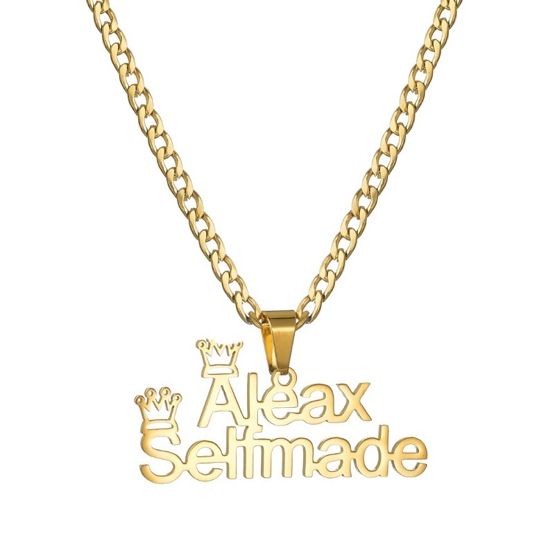 Trendy Jewelry 18K PVD Gold Plated Custom  Layers Stainless Steel Name Necklace Design Jewelry Name Plate Necklace Personalized