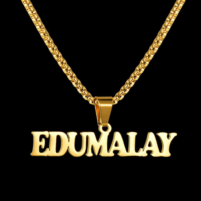 Trendy Jewelry 18K PVD Gold Plated Custom  Layers Stainless Steel Name Necklace Design Jewelry Name Plate Necklace Personalized