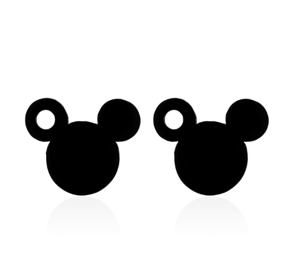 Cute Cartoon Kawaii Stainless Steel Mickey and Minnie stud Earrings gold plating women ear nail  jewelry factory