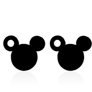 Cute Cartoon Kawaii Stainless Steel Mickey and Minnie stud Earrings gold plating women ear nail  jewelry factory