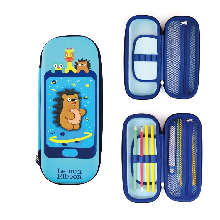 2023 Creative Cute Animal Eva Pencil Case Hardcover Led School Pencil Case