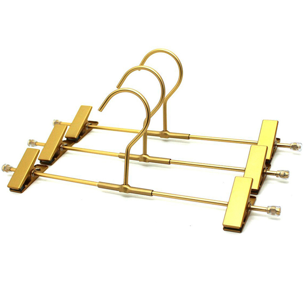 Wholesale Gold Aluminium Pants Trousers Hangers Metal With Clips