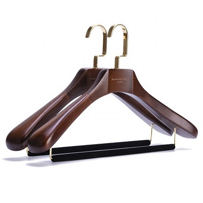 Luxury Custom Logo Unique Heavy Duty Garment Coat Jacket Suit Clothes Wooden Hangers