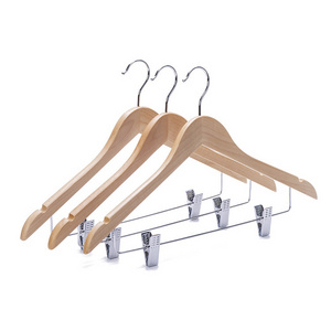 boutique wooden hangers for clothes clothes hangers wooden hanger rack With Metal Clips