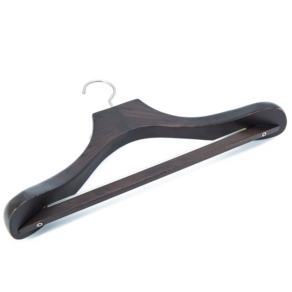 Smart Solid Wooden Suit Coat Hangers with Swivel Hook Smooth Surface Wood Hangers for Store Wardrobe Office Bathroom Use