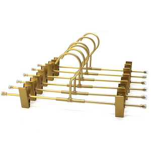 Wholesale Gold Aluminium Pants Trousers Hangers Metal With Clips