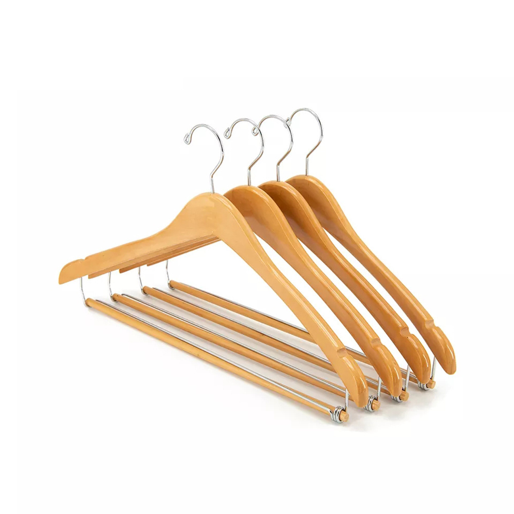 Natural Wooden Clothes Storage Hangers No Slip No Deformed Wardrobe Hanger Coat Trousers Organizer Rack