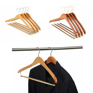 Natural Wooden Clothes Storage Hangers No Slip No Deformed Wardrobe Hanger Coat Trousers Organizer Rack