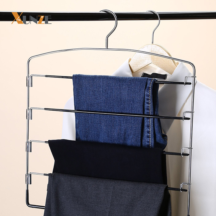 Space Saver Multi 5 tiers Swing Arm folding metal pant slack jean hangers