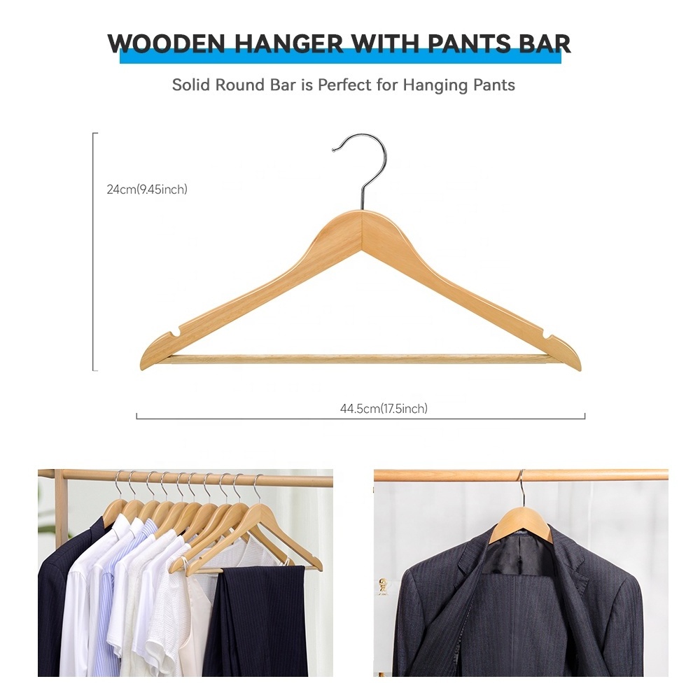 XUNZE Bestseller Cheap Wholesale Wooden suit coat Clothes Hanger for clothes with logo