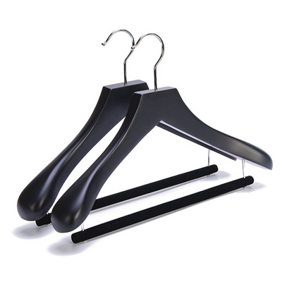 Luxury Black display Wooden Garment Coat Clothes Hanger