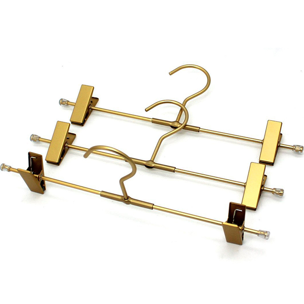 Wholesale Gold Aluminium Pants Trousers Hangers Metal With Clips