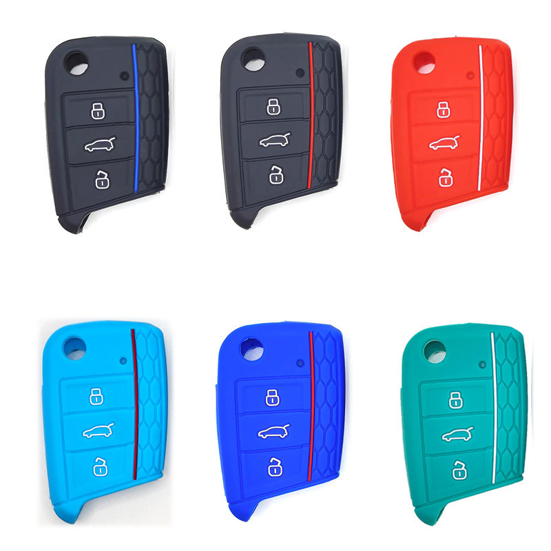 Silicone Car Key Case Remote Bag Holder Cover Shell For Volkswagen VW Golf 7 MK7