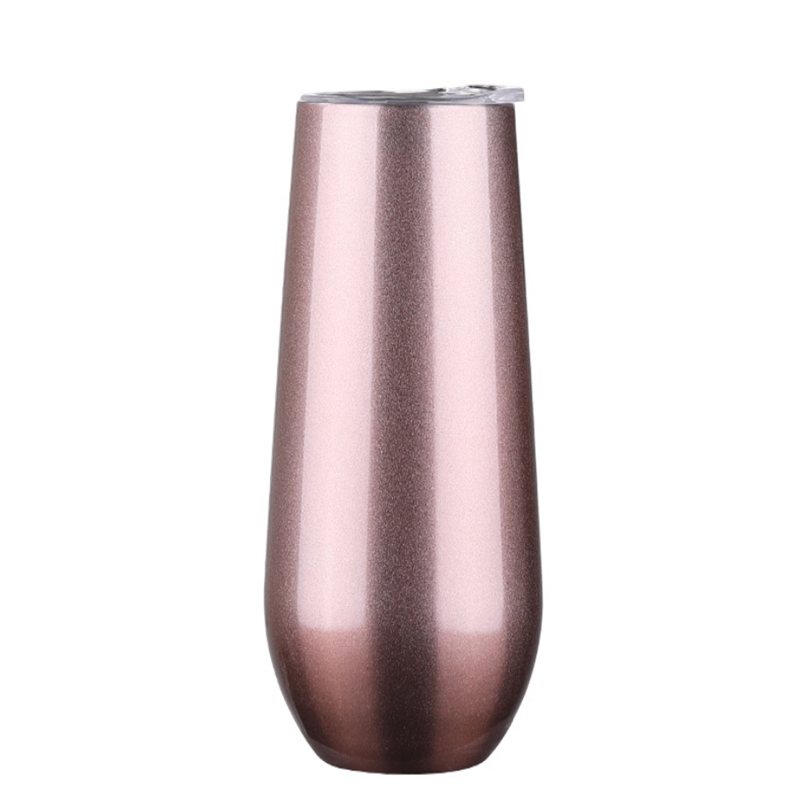 Stemless Stainless Steel Champagne Flutes Wine Tumbler 6 OZ Unbreakable Cocktail Cups Reusable Champagne Toasting Glasses