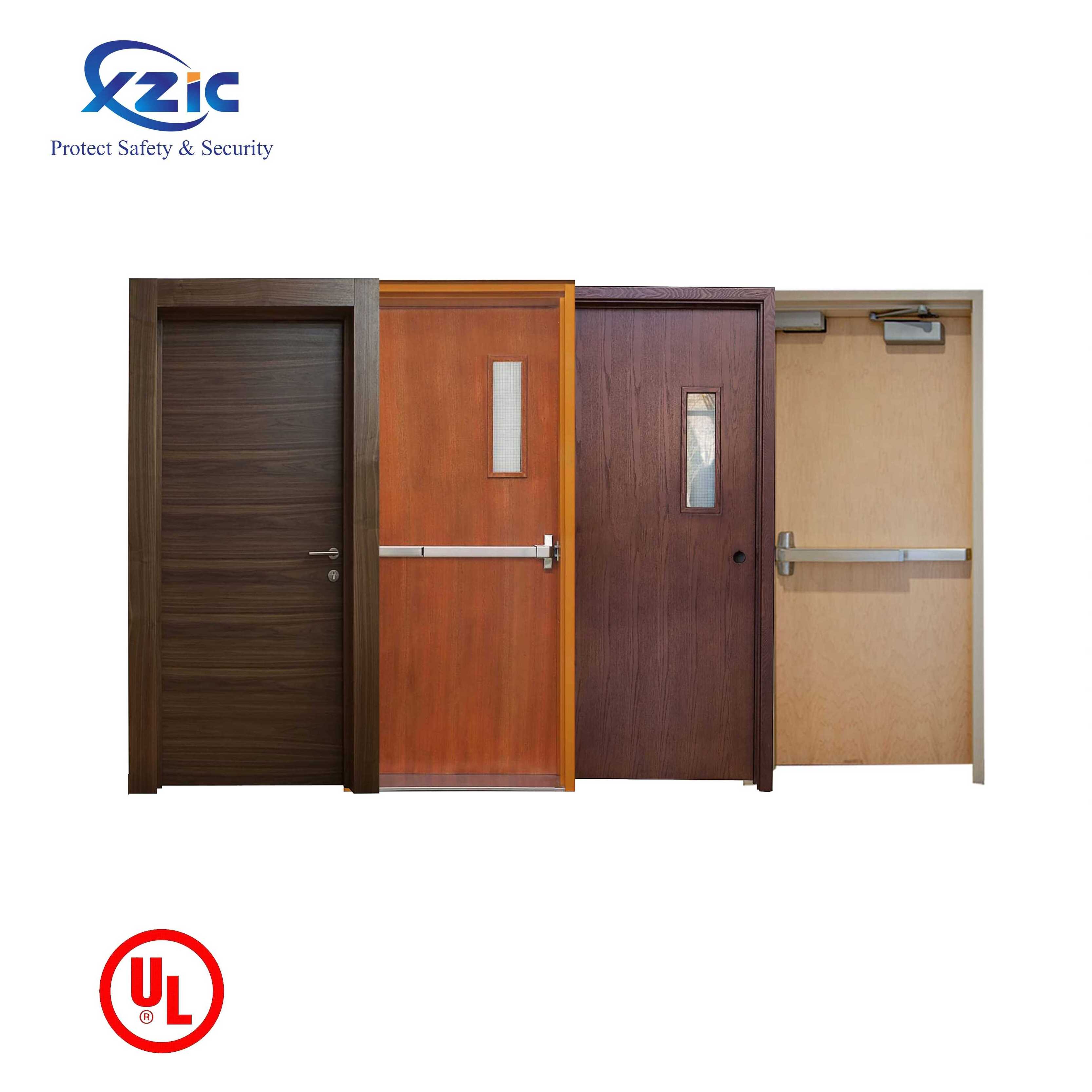 UL 90 Minutes Fire Rated Wood Door Soundproof/Fireproof wooden door for Hotel Guest Room