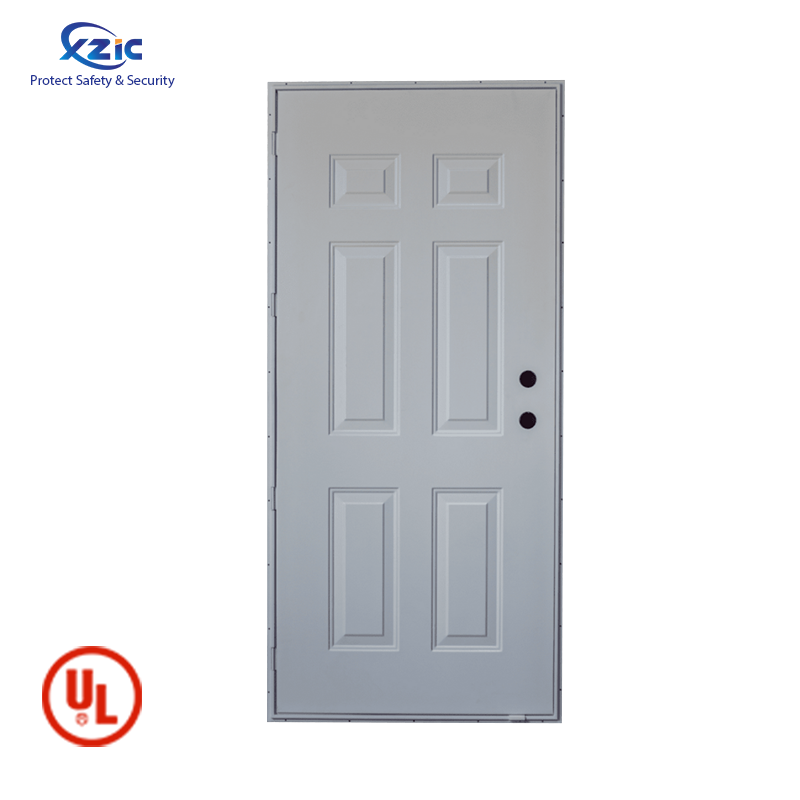 36 in.x 80 in.6- Panel Primed Steel Prehung Front Exterior Door UL Hollow Metal Fire Door