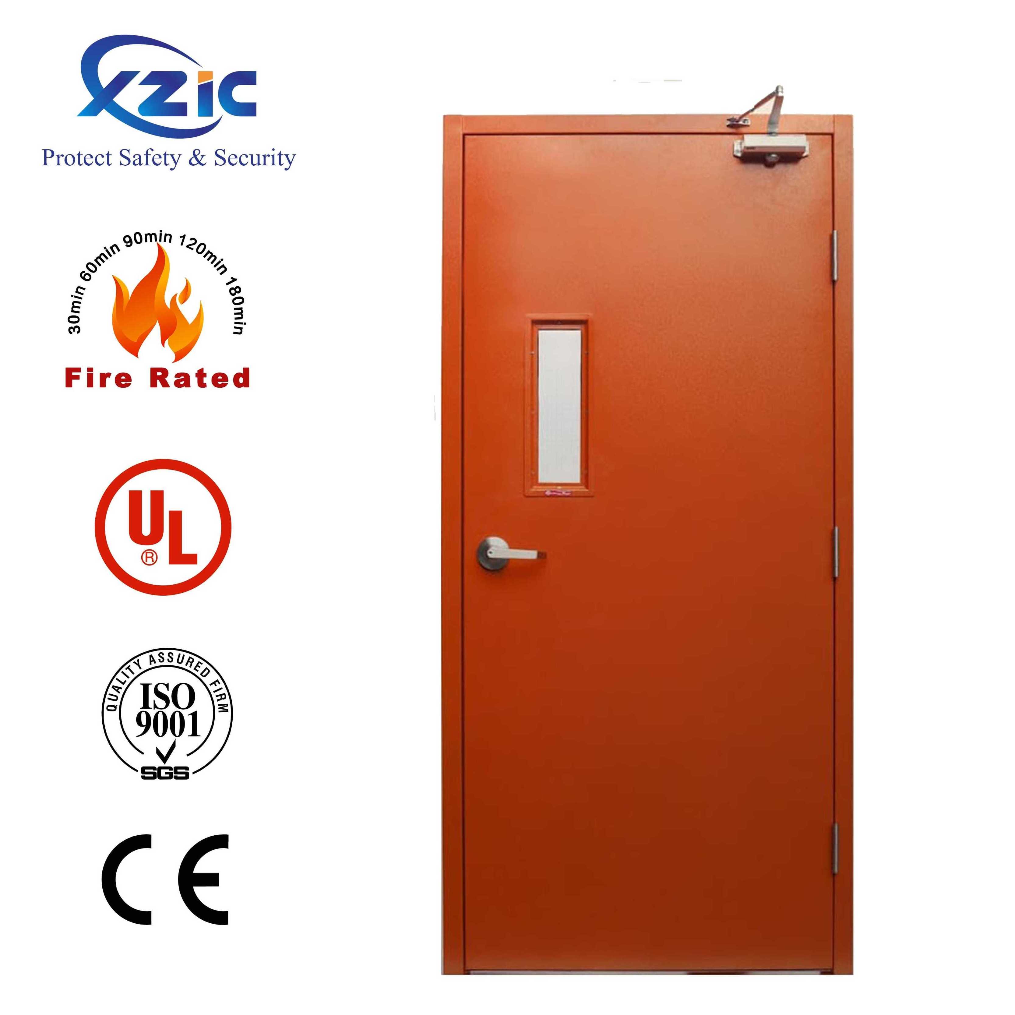 UL CE 2 hours 3 hour stainless steel fire rated shutter door in dubai fire exit panic emergency doors fire resistant door sets