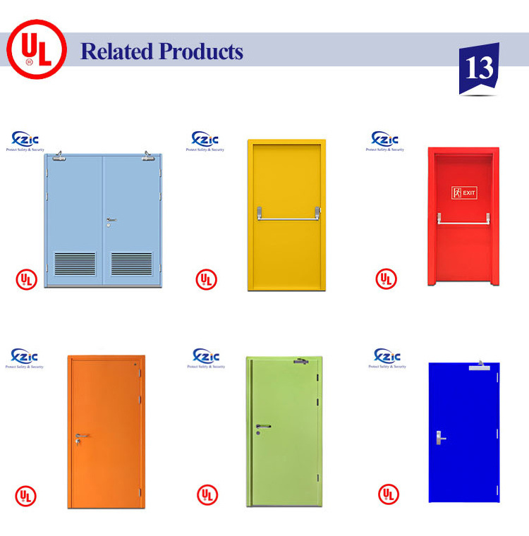 UL certificate 1-3 hours Steel Fire Door 16 gauge galvanized Panel soundproof/fireproof Fire Rated Doors