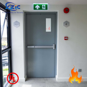 External High Security Commercial Front Reinforced Metal Steel Fire Doors Office Steel Fire Emergency Escape Door With Panic Bar