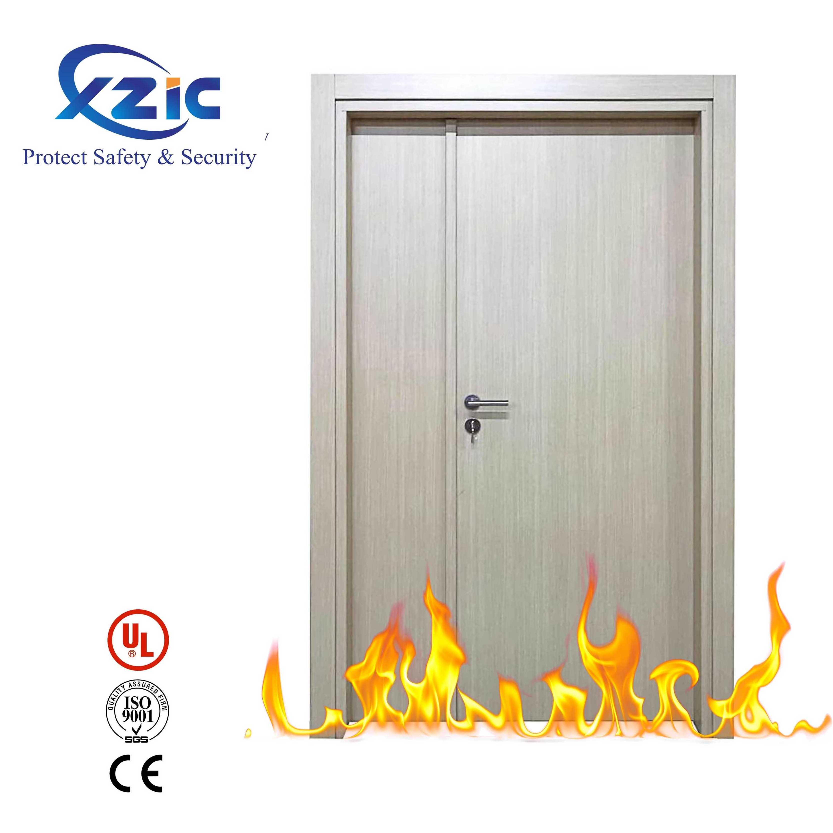 Apartment Hotel wooden Interior Doors Fire rated Door 20/30/45/60/90 minutes Security Door