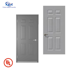 36 in.x 80 in.6- Panel Primed Steel Prehung Front Exterior Door UL Hollow Metal Fire Door