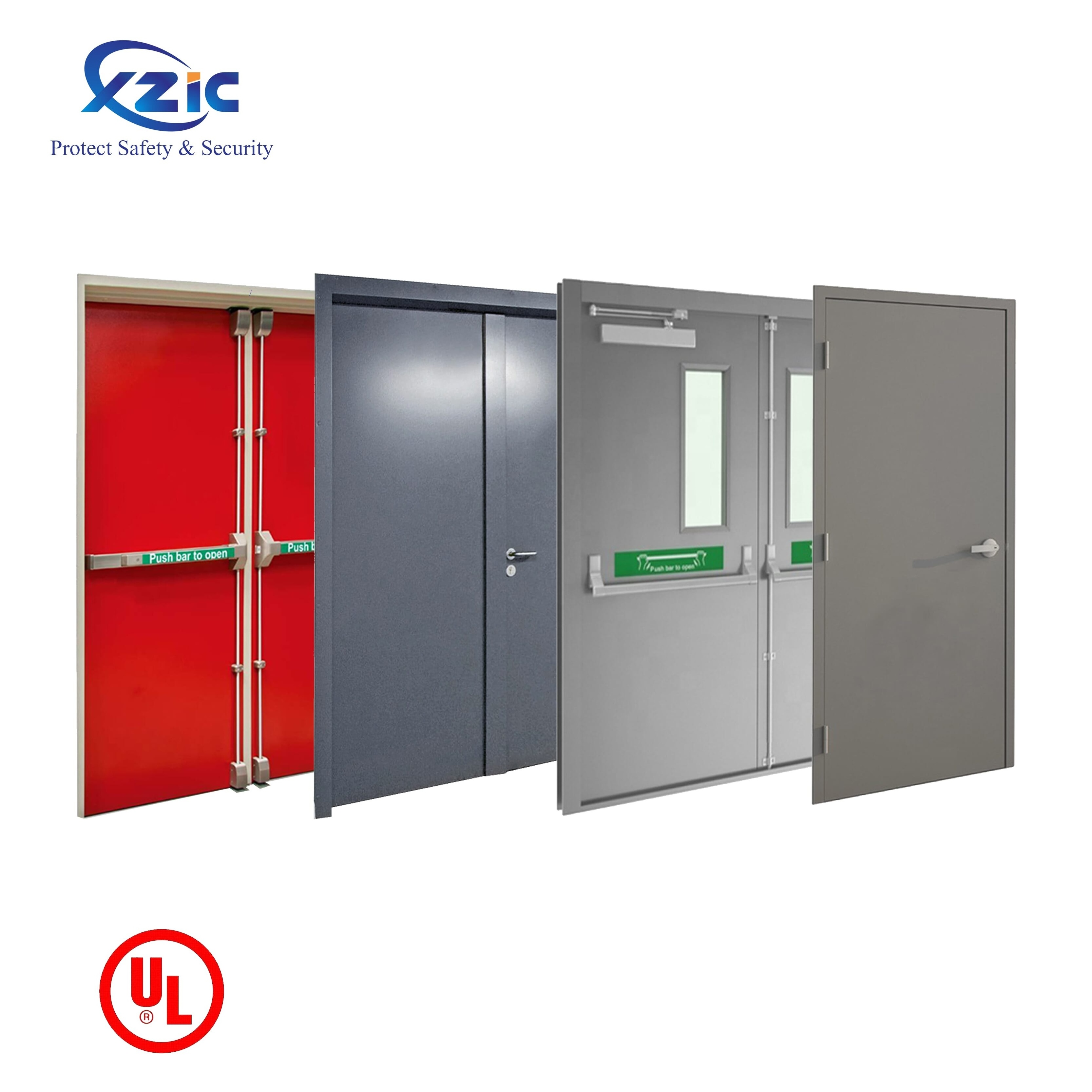 UL certified fire door 3 hour application Commercial Interior Galvanized Steel Fire Rated Powder Coated Doors Manufacturers