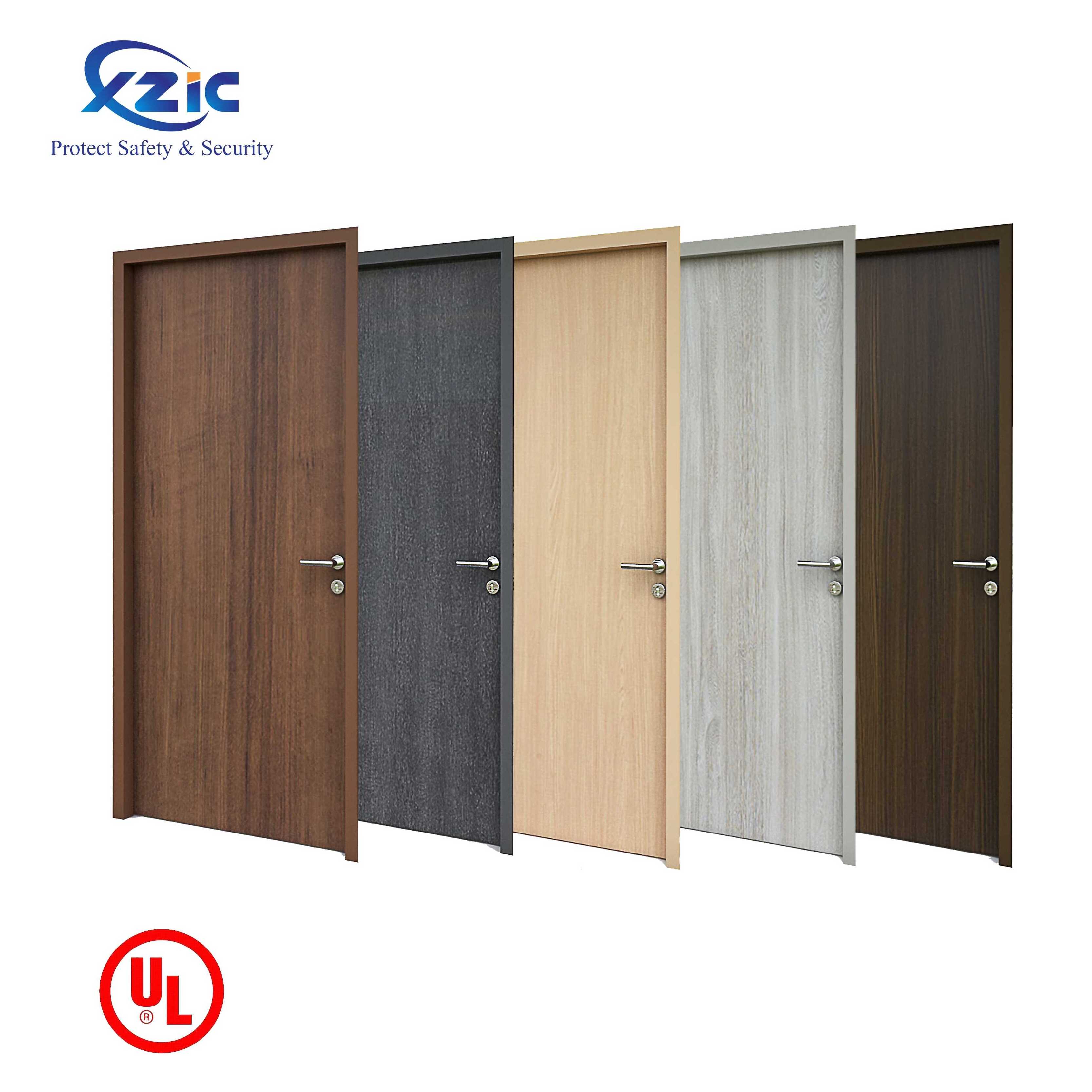 UL 90 Minutes Fire Rated Wood Door Soundproof/Fireproof wooden door for Hotel Guest Room