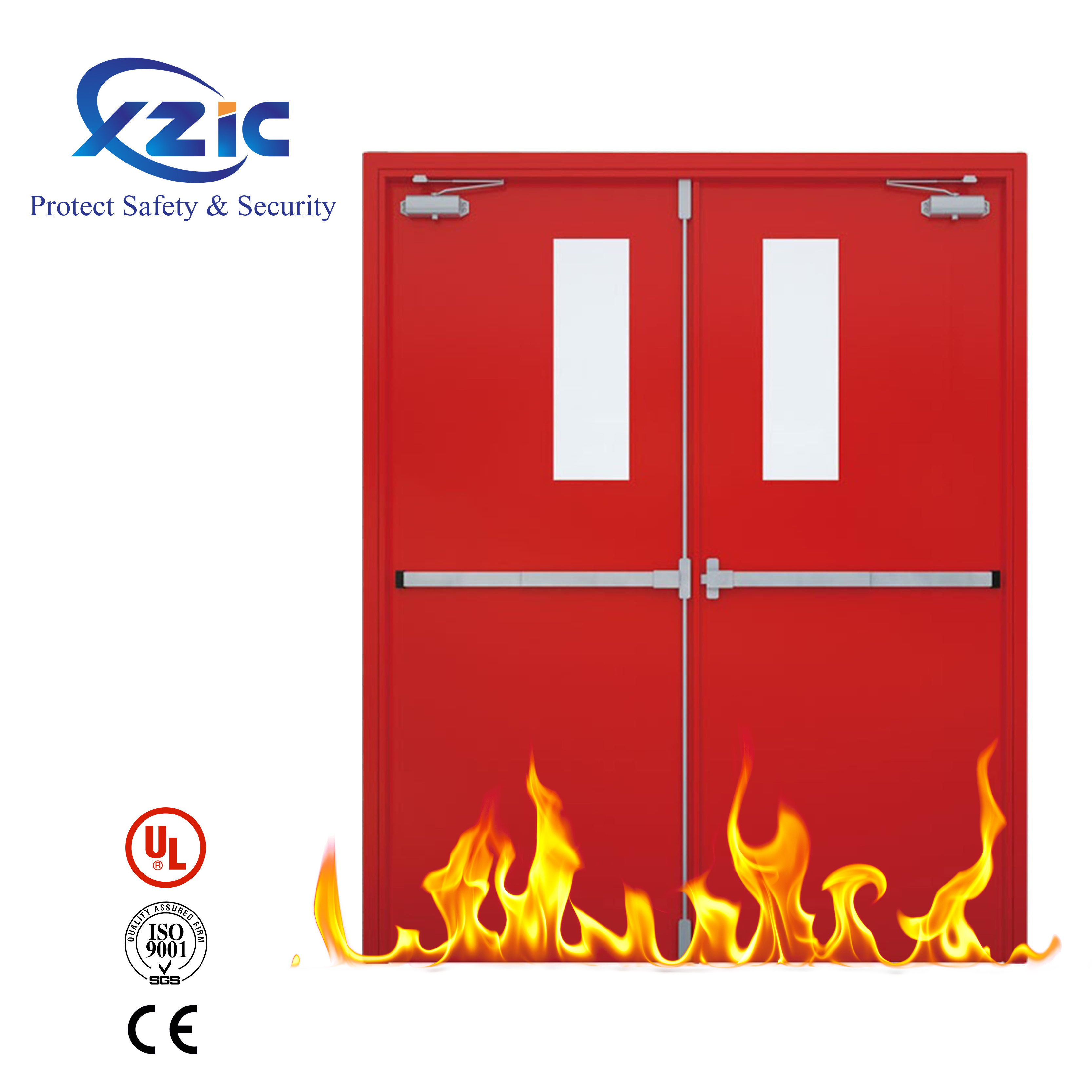 UL CE 2 hours 3 hour stainless steel fire rated shutter door in dubai fire exit panic emergency doors fire resistant door sets