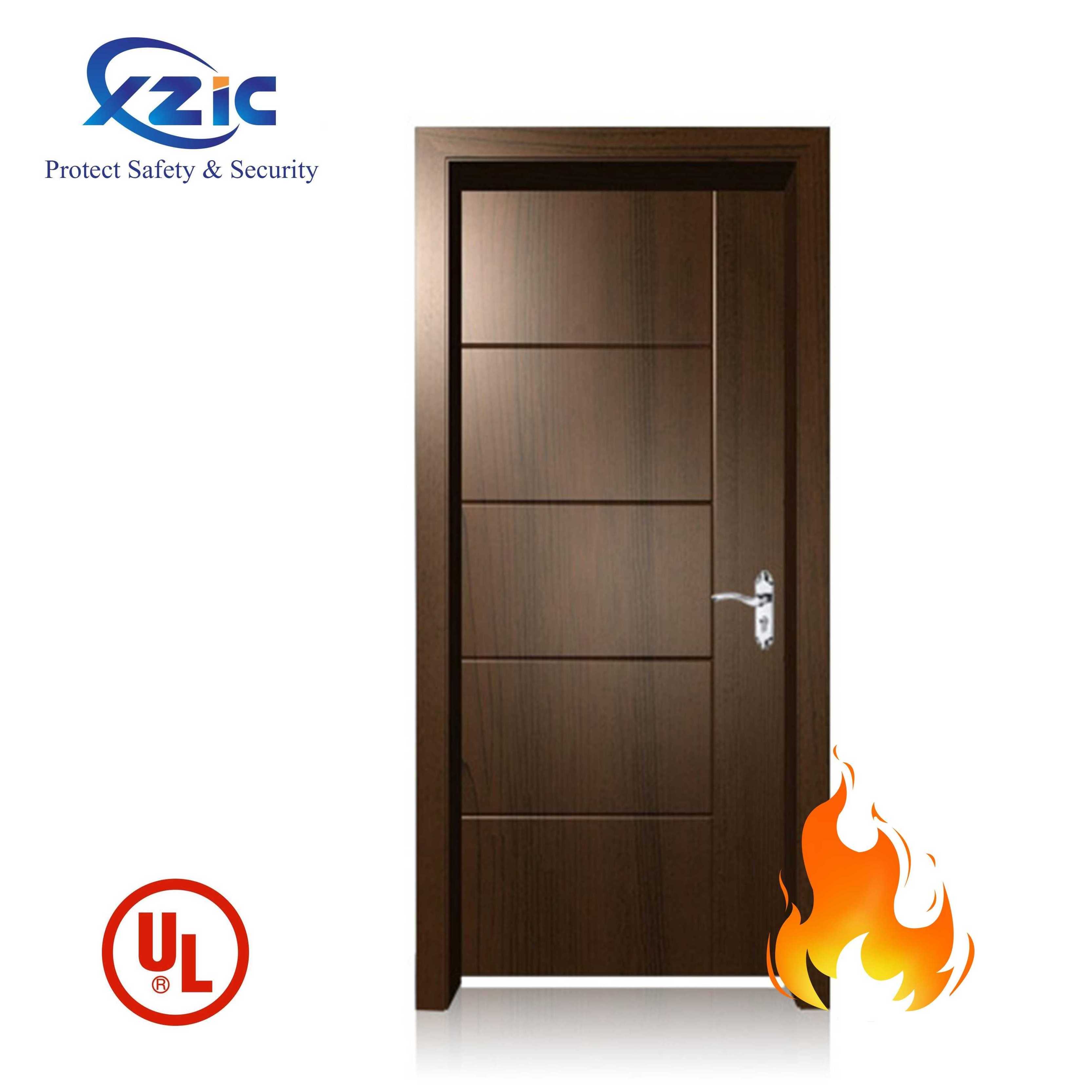 Internal Fire Proof Door Fire Rated Interior MDF Wood Wooden Single Door With Groove Design Interior Door White Contemporary