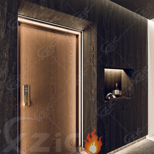 Custom Interior Commercial One Two Three Hour Fire Rated Escape Flush Door Single Leaf Metal Steel Material Fireproof Doors