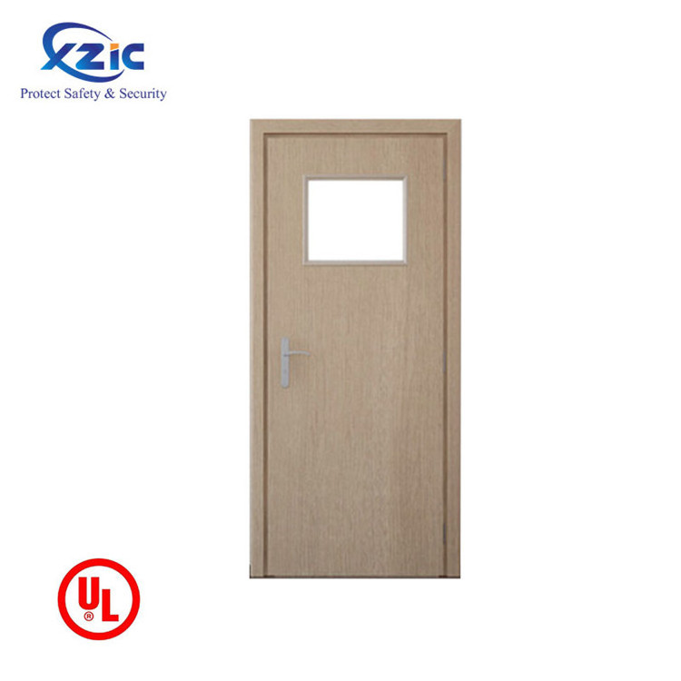 Class room timber fireproof door 1.5 hour polyurethane paint school wooden doors