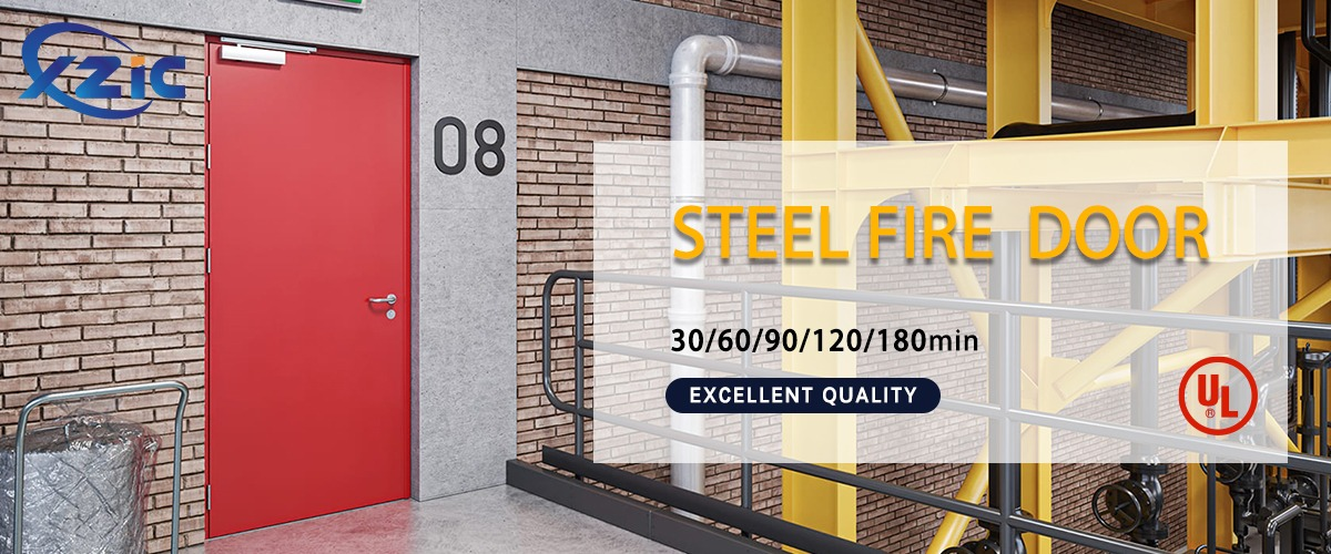 UL certified fire door 3 hour application Commercial Interior Galvanized Steel Fire Rated Powder Coated Doors Manufacturers