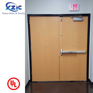 UL Wooden fire door Hotel apartment corridor interior door PVC lacquered wooden door