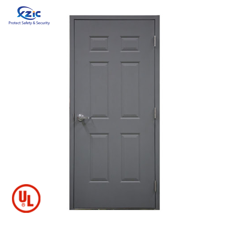 36 in.x 80 in.6- Panel Primed Steel Prehung Front Exterior Door UL Hollow Metal Fire Door